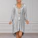 Summer Short Sleeve V Neck Long Dress Solid Color Sequin Loose Pullover Casual City Style Blouse Dress For Women_ecoleips.com