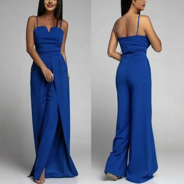 Women’s Clothing Sexy Slim Fit Slit Trousers Tube Top Suspenders Suit Jumpsuit_ecoleips.com
