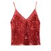 Aria Basics Aria Basics European American Style Heavy-duty Sequin Camisole Women, Summer Design, Suitable For Outerwear, Thai-style Sweet And_ecoleips.com