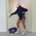 2026 European American Cross-border Casual Sports Set For Women, American-style Half-zip Sweatshirt Shorts Two-piece_ecoleips.com