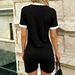 Women's Casual Short Sleeve T-Shirt And Shorts Set Letter Print Loose Fit Summer Loungewear Two-Piece Outfit_ecoleips.com