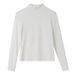 2025 High End Threaded Stand Up Collar T-Shirt For Women, Long Sleeved, 2025 Autumn Winter New Item, Slimming And Sexy Slim_ecoleips.com