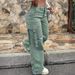 Women's Clothing Retro Workwear Multi Pocket Casual Straight Pants_ecoleips.com