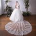 Large Train Ivory Pure White 3.5m Long Lace Flower Bridal X49 New Four Seasons Red Diamond Veil_ecoleips.com