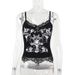 Women's Cross-Over Chain Camisole Top Personalized Letter Print Bat Style European American Summer 2024 New Arrival_ecoleips.com