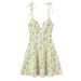 ZA European And American Wom's Fashion Export 2025 Summer New V-neck Floral Simple Slim-Fit Frch Strap Dress For_ecoleips.com