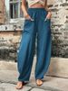 K Women's Pants, Solid Color Pocket Casual Pants, Elastic Pants, Long Pants_ecoleips.com