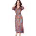 Summer Slim Fit Women's Clothing Set Retro European American Style Print_ecoleips.com
