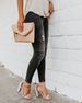 Women's Slim Fit Black Ripped Skinny Jeans – Stretch Pleated Denim Pants With Edgy Style_ecoleips.com