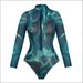 Women's Clothing Women's Style Long Sleeved One Piece Swimsuit SPF Sun Protection Long Pants Swimwear Modest Coverage, Beach & Pool Ready_ecoleips.com