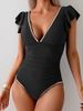 High End Women's One Piece Swimsuit for Slightly Chubby Hot Spring Concealing Swimwear_ecoleips.com