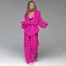 Women's Clothing New Printed Cardigan Pajamas Trousers Pajamas Two Piece Loose Casual Ladies Home Clothes_ecoleips.com
