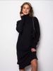 Women's High Neck Knit Sweater Dress - Oversized A-line Pullover Tunic For Fall Winter, Soft & Slimming, Solid Color Casual Elegance_ecoleips.com