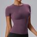 Women's Quick Drying T-Shirt Short Sleeve Thin Breathable Crew Neck Sports Top For Running Casual Fitness Yoga Wear_ecoleips.com