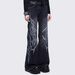 Gothic Dark Style New European And American Jeans With High-waisted Flared Legs, Winter Clothing, Cross-border Harajuku_ecoleips.com