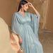 BA5037 New Mint Green Hand-sewn Beaded Robe Fashionable Elegant Travel Photo Dress_ecoleips.com