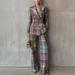 Women's Clothing European And American Fashion Plaid Blazer Jacket Women's Long Sleeve For Formal & Casual For Women_ecoleips.com