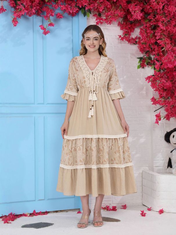 25004 Middle Eastern Arab Muslim Abaya Cross-Border New High-End Women's Long-Sleeved Elegant Dress_ecoleips.com