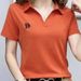 Internet Celebrity Popular Women's Polo Shirt V-neck Short-sleeved T-shirt Women's Summer New Loose Foreign Style Age-reducing Casual Top_ecoleips.com