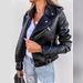 Women's PU Leather Jacket Casual Spring Summer Motorcycle Short Zipper Style For Russian Women's Clothing_ecoleips.com