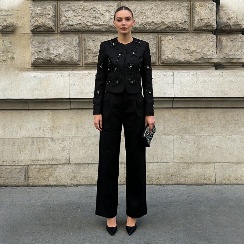 Women's Stylish Long Two Piece Suit Jacket Professional Design New Spring_ecoleips.com