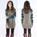 2025 Spring And Autumn Plus Size Women's Striped Shoulder Long Sleeved Color Blocked Hoodie Round Neck Loose T-shirt_ecoleips.com