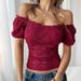 Spring And Summer Cut-Out Navel Slim One-Shoulder Lace Top Women's Clothing_ecoleips.com