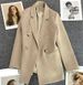 Women's Clothing Brown Women's Korean Style Suit Jacket Loose Straight Cut Elegant Slimming Petite Outerwear Spring Autumn_ecoleips.com