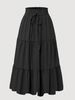 Versatile, Slimming, Streamlined A-Line Skirt: European & American Bohemian Style, Flowing, Swinging, Layered Tiered Skirt_ecoleips.com