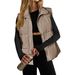 Women's Clothing Lightweight Quilted Vest With Stand Collar, Sleeveless Winter Warm Zip-Up Jacket With Pockets_ecoleips.com