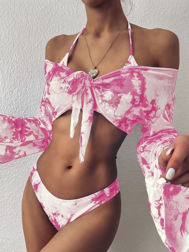 Wild & Chic Long-Sleeve Bikini Set – Sexy Leopard Print Swimwear With Removable Padding & High-Waist Bottoms (S-L) – Uv Protection Swimsuits For Women_ecoleips.com