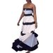 Women's Clothing Fashion Contrast Color Stitching Striped Bow Dress_ecoleips.com