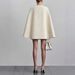 Women's Double Breasted V Neck Blazer Capelet Mini Dress – Elegant Fall Party Gown 2026_ecoleips.com