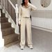 Y2K Aesthetic Women's Hoodie & Jogger Pants Set - Oversized Streetwear Loungewear (Khaki, S-XL) | Soft Polyester Spandex Blend_ecoleips.com