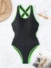 Women's One-Piece Swimsuit – Sexy Cutout Back, High-Leg Design & Adjustable Straps (Quick-Dry Polyester, UPF 50+, Tummy Control)_ecoleips.com