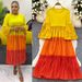 Women's Clothing New Color Matching Round Neck Beading Temperament Plus Size Women's Pleated Dress_ecoleips.com