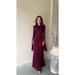 Women's Clothing Slim Fit Patchwork Dress Long Glass Yarn Satin Wide Sleeve Style For Formal & Casual For Women_ecoleips.com