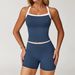 Nude Color Block Cross Back Yoga Set Tight Fitting Women's Sportswear Fitness Running Outfit_ecoleips.com