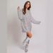 2025 Spring/Summer New Women's Fashion Mid-Length Asymmetrical Shoulder Sequin Dress Gown_ecoleips.com
