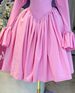 K Women's New Style Elegant Round Neck Long Sleeved Strap Tied High Waisted A-line Dress_ecoleips.com