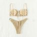 Verve 2025 New Style Strap Two-Piece Swimsuit For Women Solid Color U-Shaped High Waist Bikini Swimwear_ecoleips.com