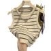 Women's Clothing Pure Desire Hot Girl Style High Waist Navel Baring Short Striped Vest Female Summer New Slim Fit Inner Sleeveless Top_ecoleips.com
