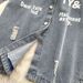 Vintage Denim Shirt For Women - Retro BF Style Casual Oversized Shirt With Asymmetrical Letter Print, Summer Fashion_ecoleips.com
