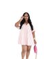 Women's Clothing V-Neck Puff Sleeve Dress Striped Pocket Detail Loose Fit Spring/Summer Fashion_ecoleips.com