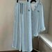 2026 Women's Tencel Suit Slimming Casual Cotton-Linen Blend Summer Fashion Shirt And Wide Leg Pants Set For Women_ecoleips.com