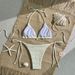 Women's Solid Color Triangle Bikini Set – Halter Neck Swimwear For Beach & Pool | Adjustable Ties & Removable Padding (Sizes S-L, 6 Colors)_ecoleips.com