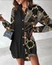 Women's Clothing Long Sleeved Printed Patchwork Button Dress Blouse_ecoleips.com