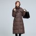 Knee-Length Quilted Puffer Coat With Hood – Women’s Thickened Winter Jacket, Slim-Fit Oversized Silhouette (L-4XL, Black/Taupe/Khaki/Army Green)_ecoleips.com