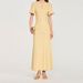 Elegant French Sequin Knit Maxi Dress Women Round Neck Cinched Waist Short Sleeve Button Detail Robe Summer Party Evening Gown_ecoleips.com