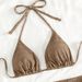 Women's Three Piece Bikini Set Tie-Up One Piece Swimsuit With Sunshade Skirt Sexy Vacation Swimwear_ecoleips.com